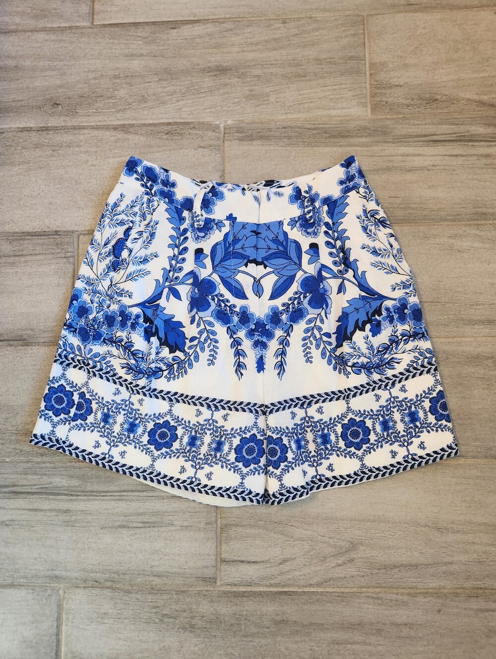 A Loves A City Shorts 0 Blue White Floral Linen Blend High Rise Bohochic New$110
